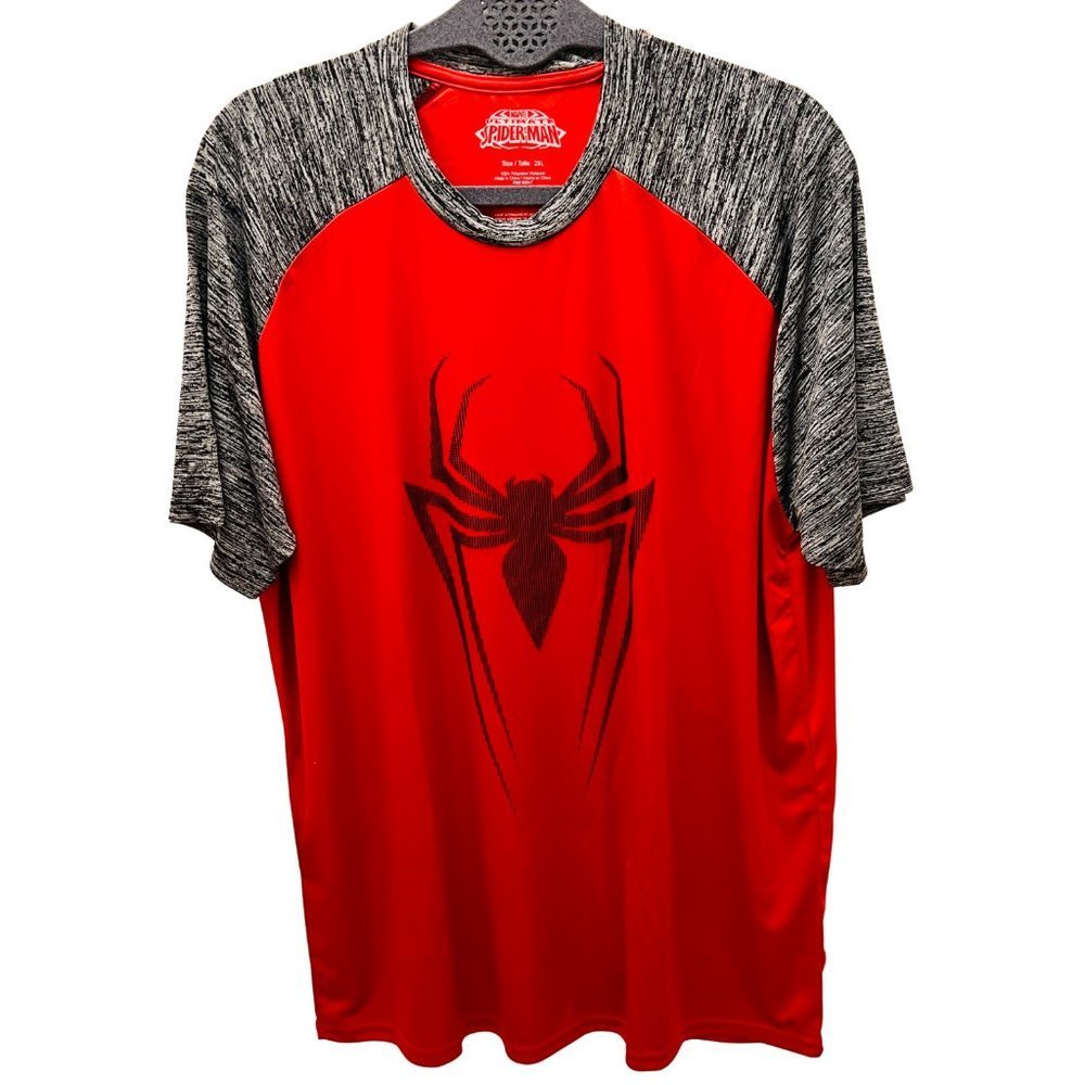 Marvel Spiderman Unisex T Shirt Red Black Long Size 2X Comfy Official License